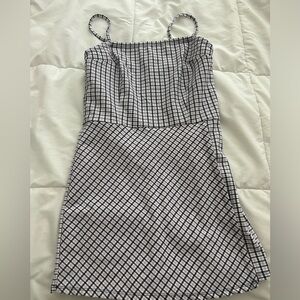 Black and White/Purple Checkered Dress